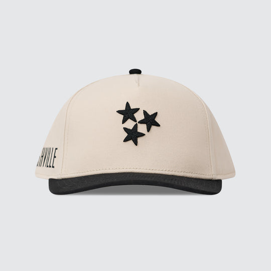 TriStar Chain Stitch Snapback [Black/Cream]
