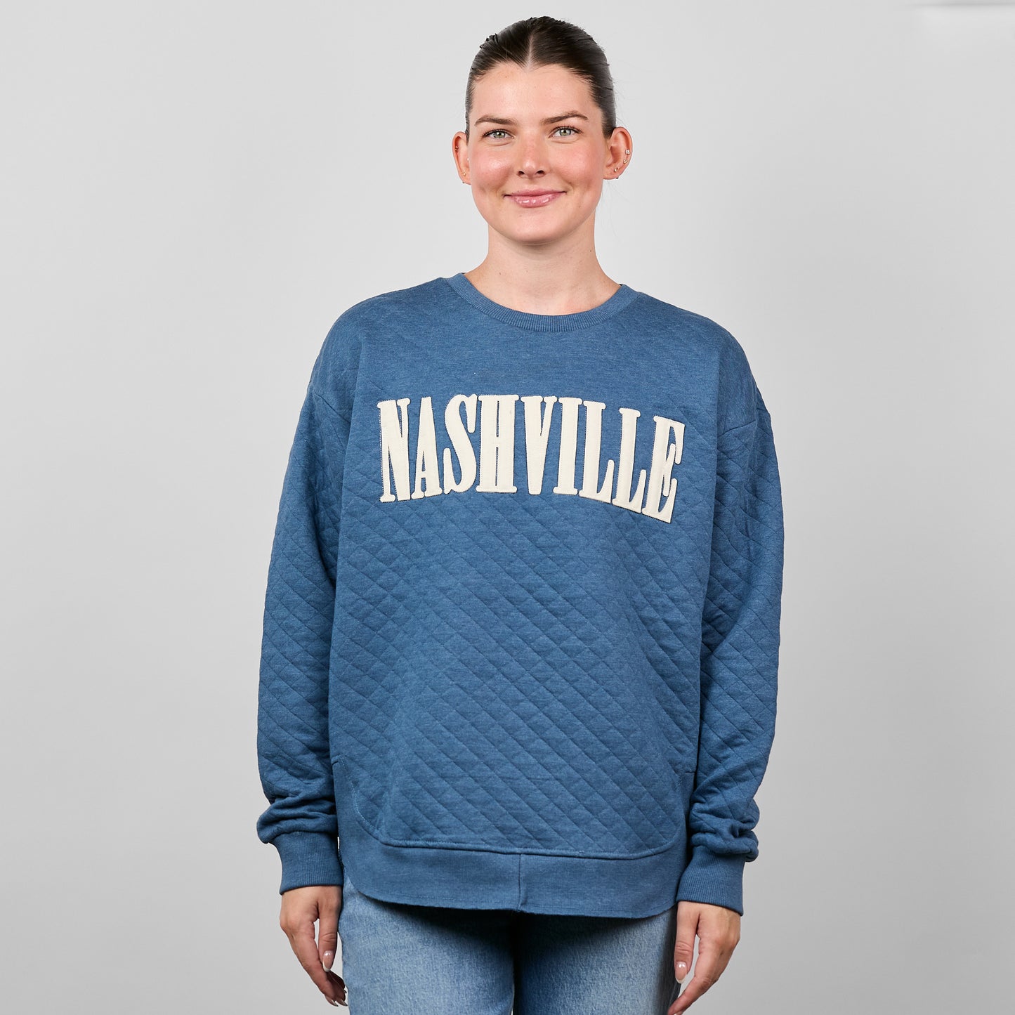 Nashville Quilted Poncho Sweatshirt [Bluestone]