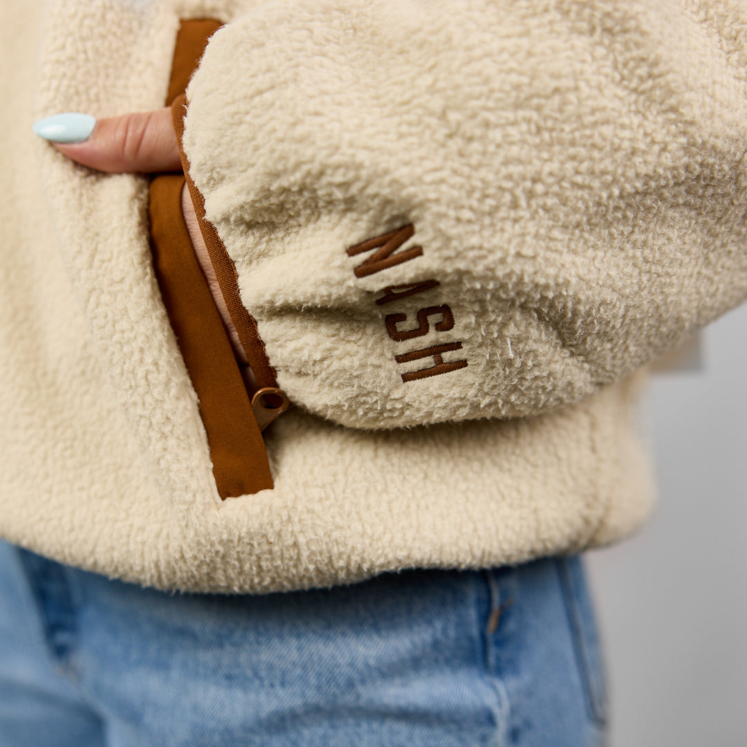 Sherpa Polar Fleece Quarter Zip [Cream]