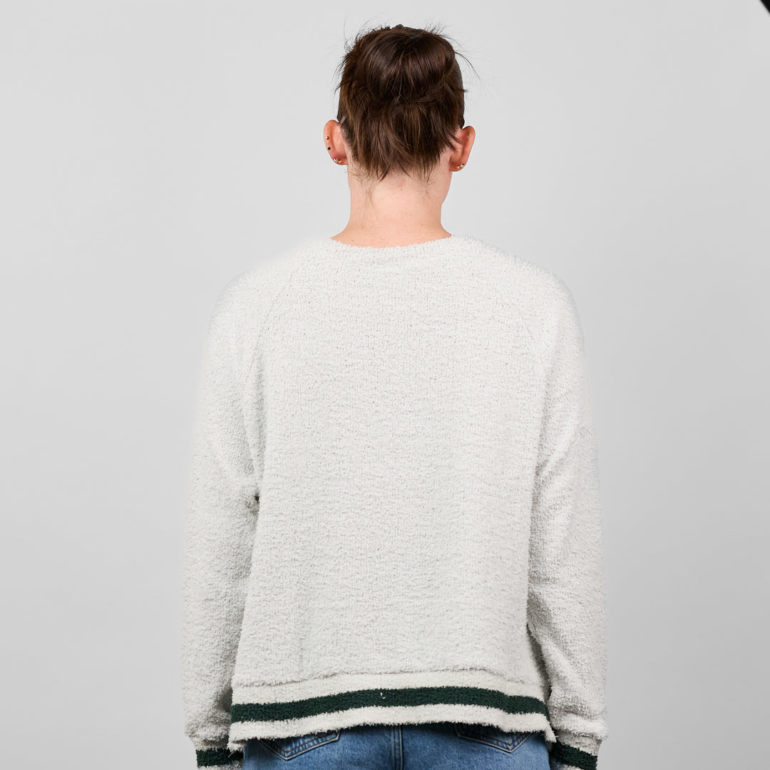 Cozy Chenille Varsity Crew [Gray/Green]