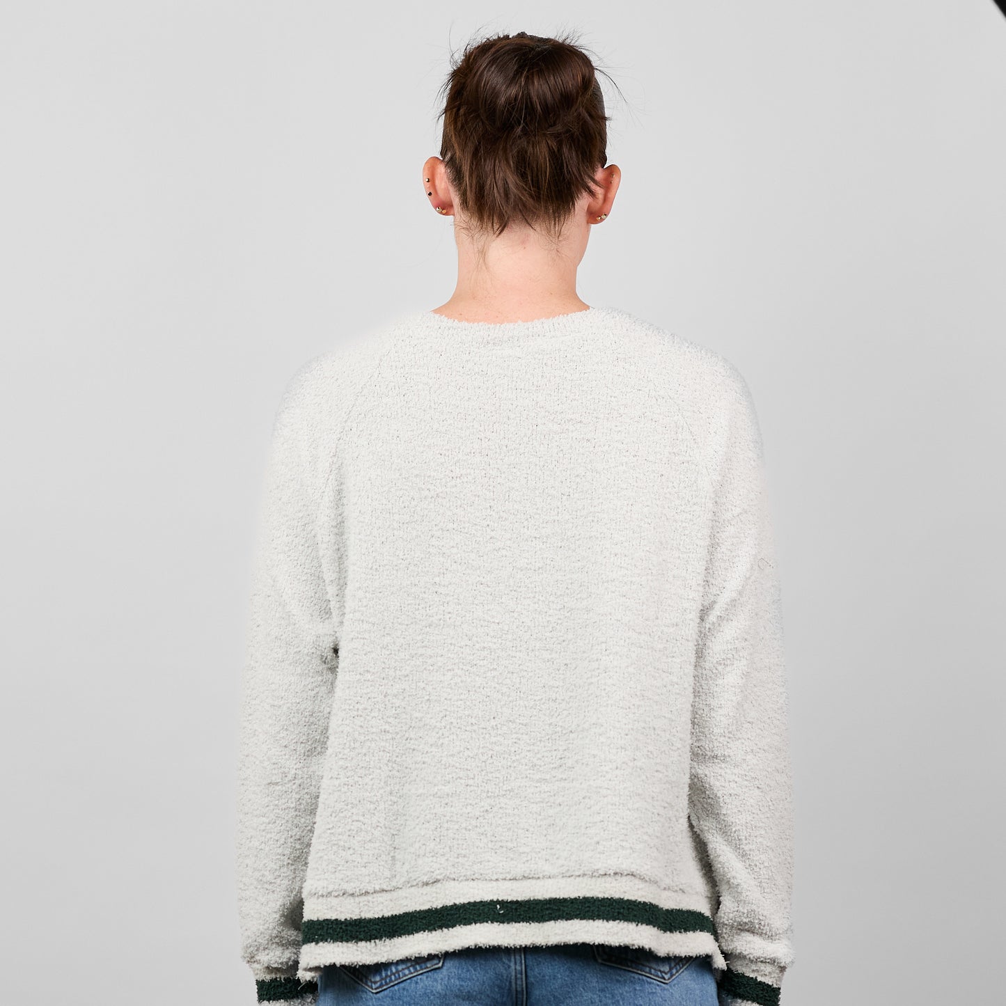 Cozy Chenille Varsity Crew [Gray/Green]