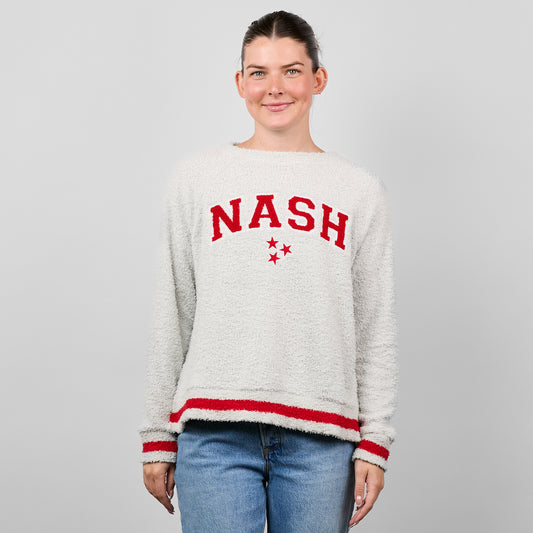 Cozy Chenille Varsity Crew Sweater