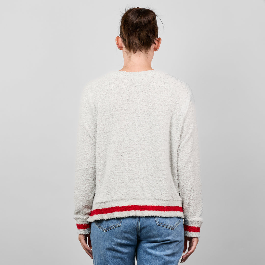 Cozy Chenille Varsity Crew [Gray/Red]