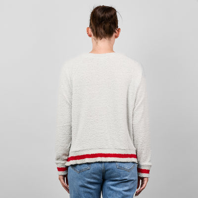 Cozy Chenille Varsity Crew [Gray/Red]