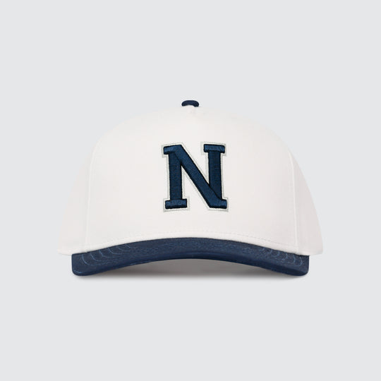 Block Initial Snapback [White/Navy]