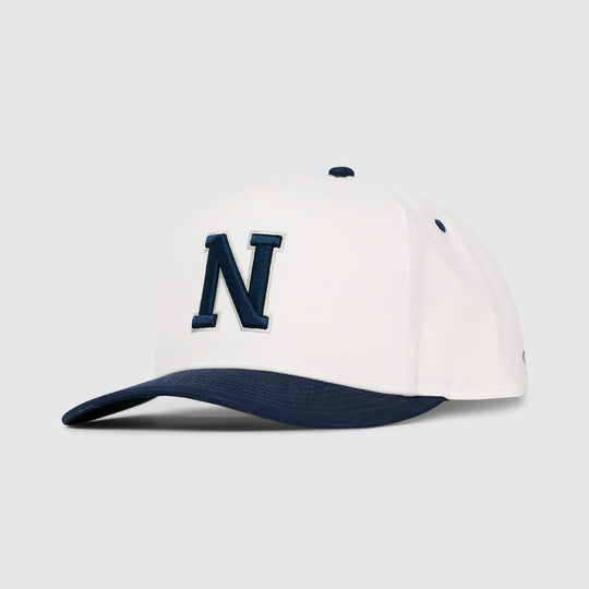 Block Initial Snapback [White/Navy]