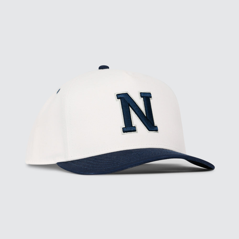Block Initial Snapback [White/Navy]