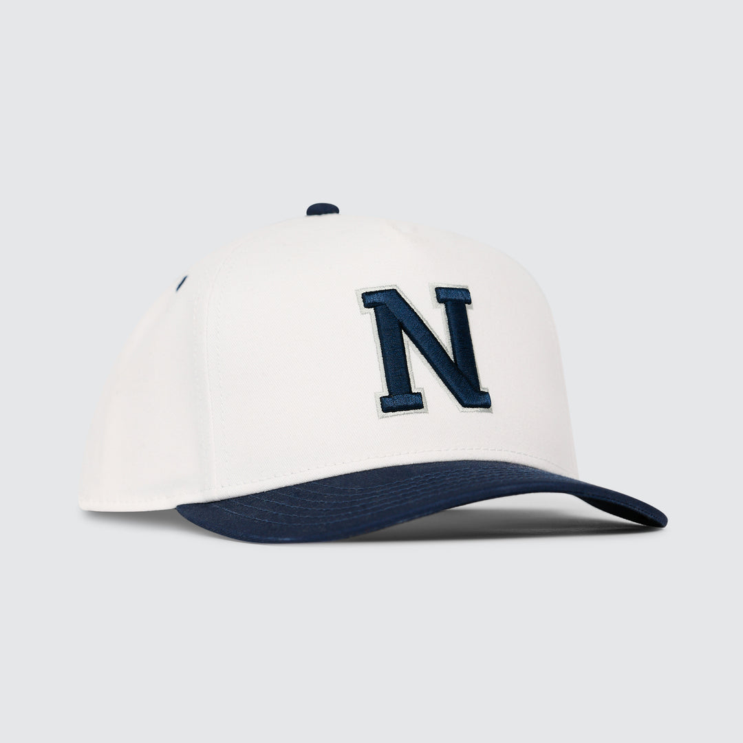 Block Initial Snapback [White/Navy]
