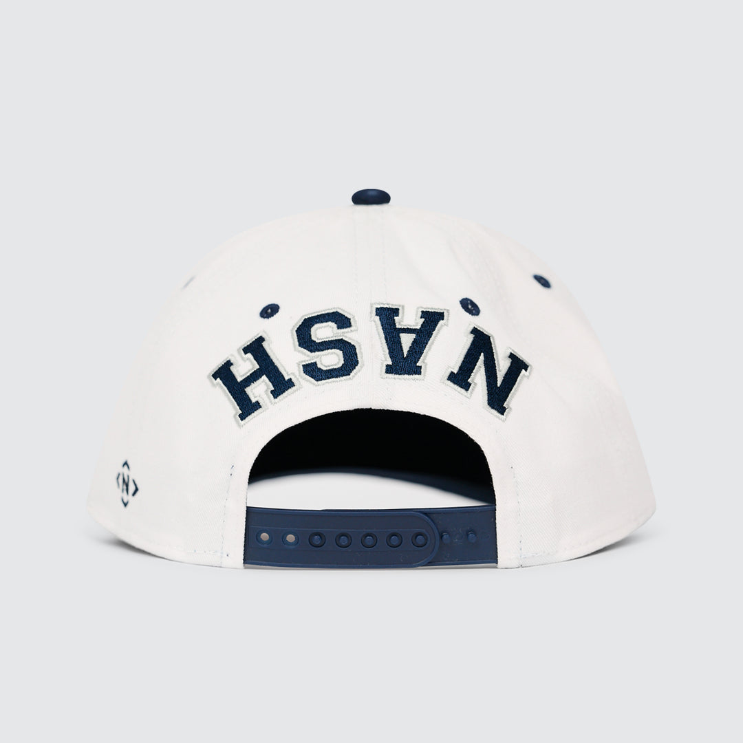 Block Initial Snapback [White/Navy]