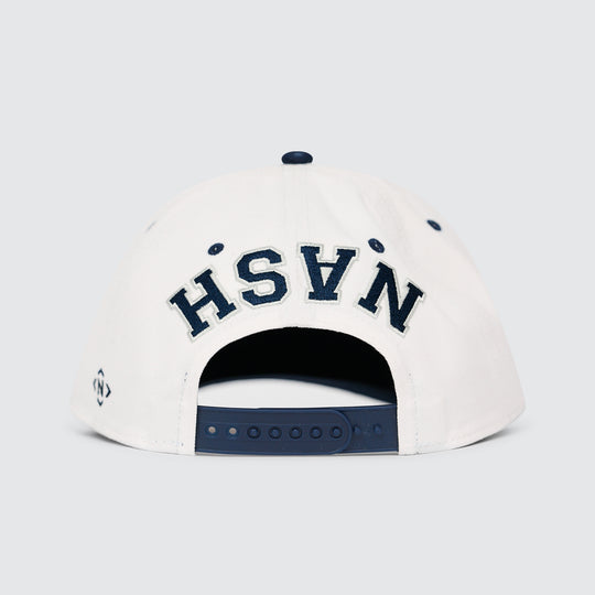 Block Initial Snapback [White/Navy]