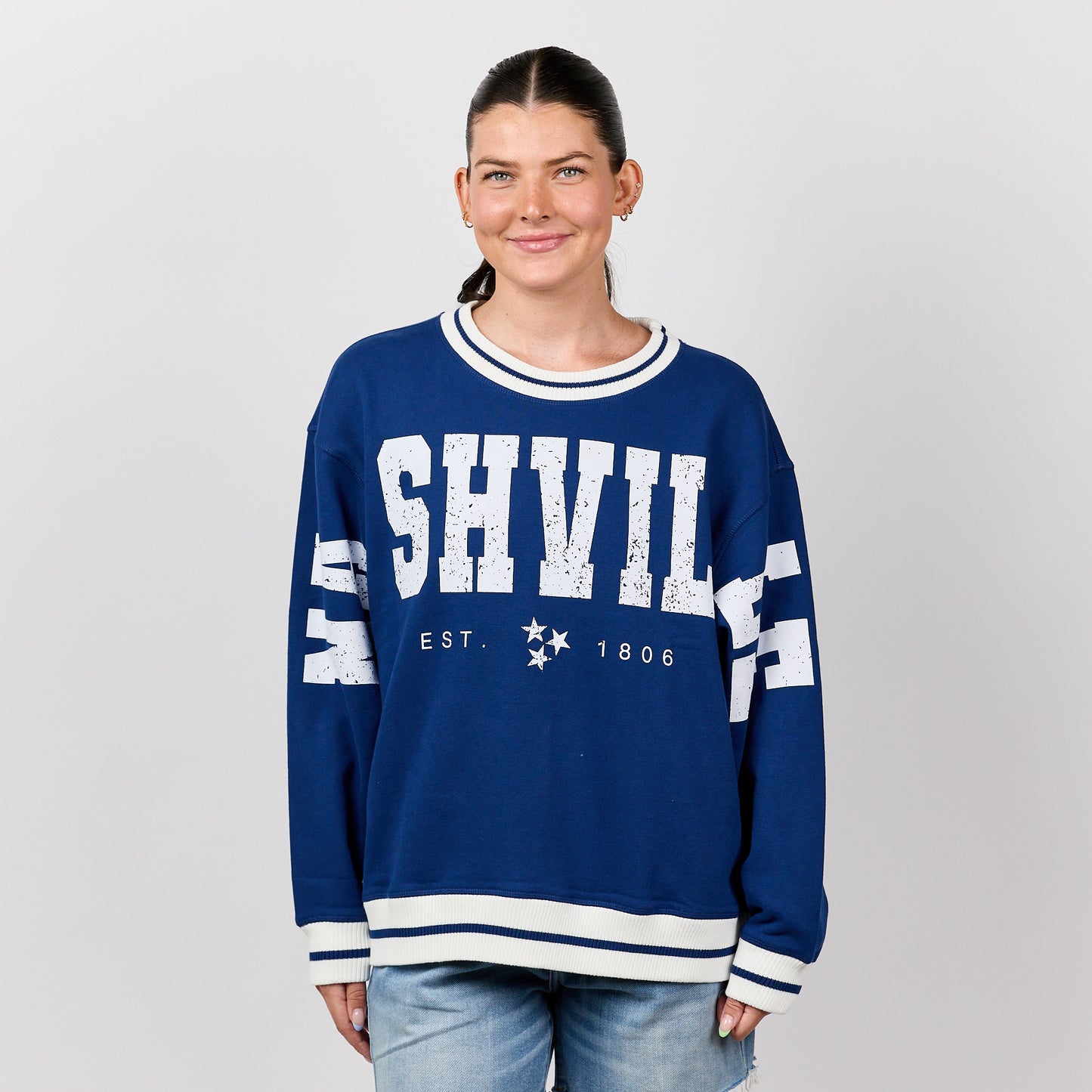Nashville Varsity Crewneck [Navy/White]