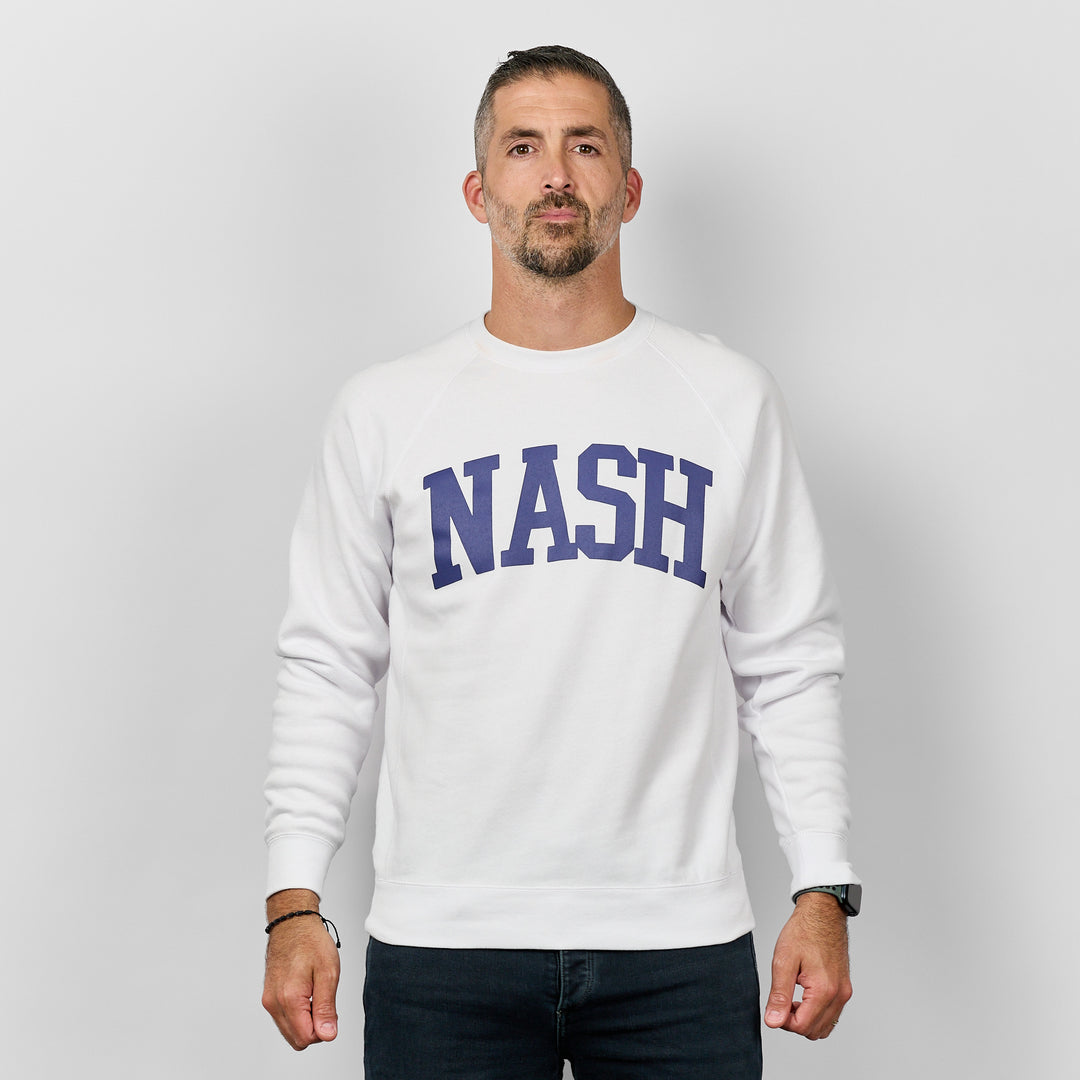 Lightweight Raglan Crewneck [Stone/Navy]