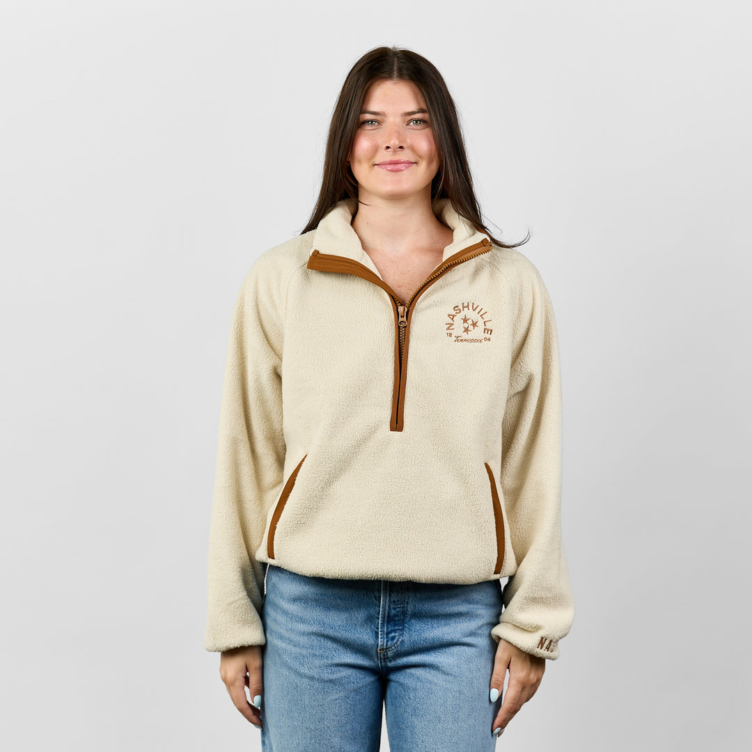 Sherpa Polar Fleece Quarter Zip [Cream]