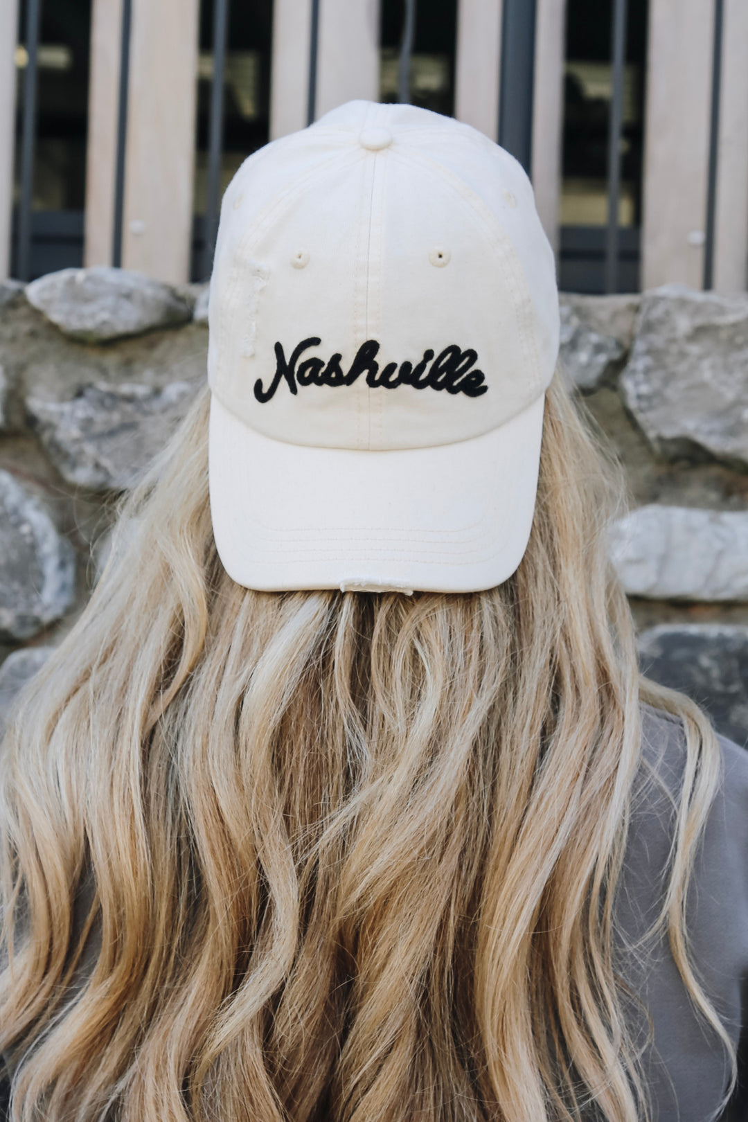 Nashville Distressed Ball Cap [Natural/Black]