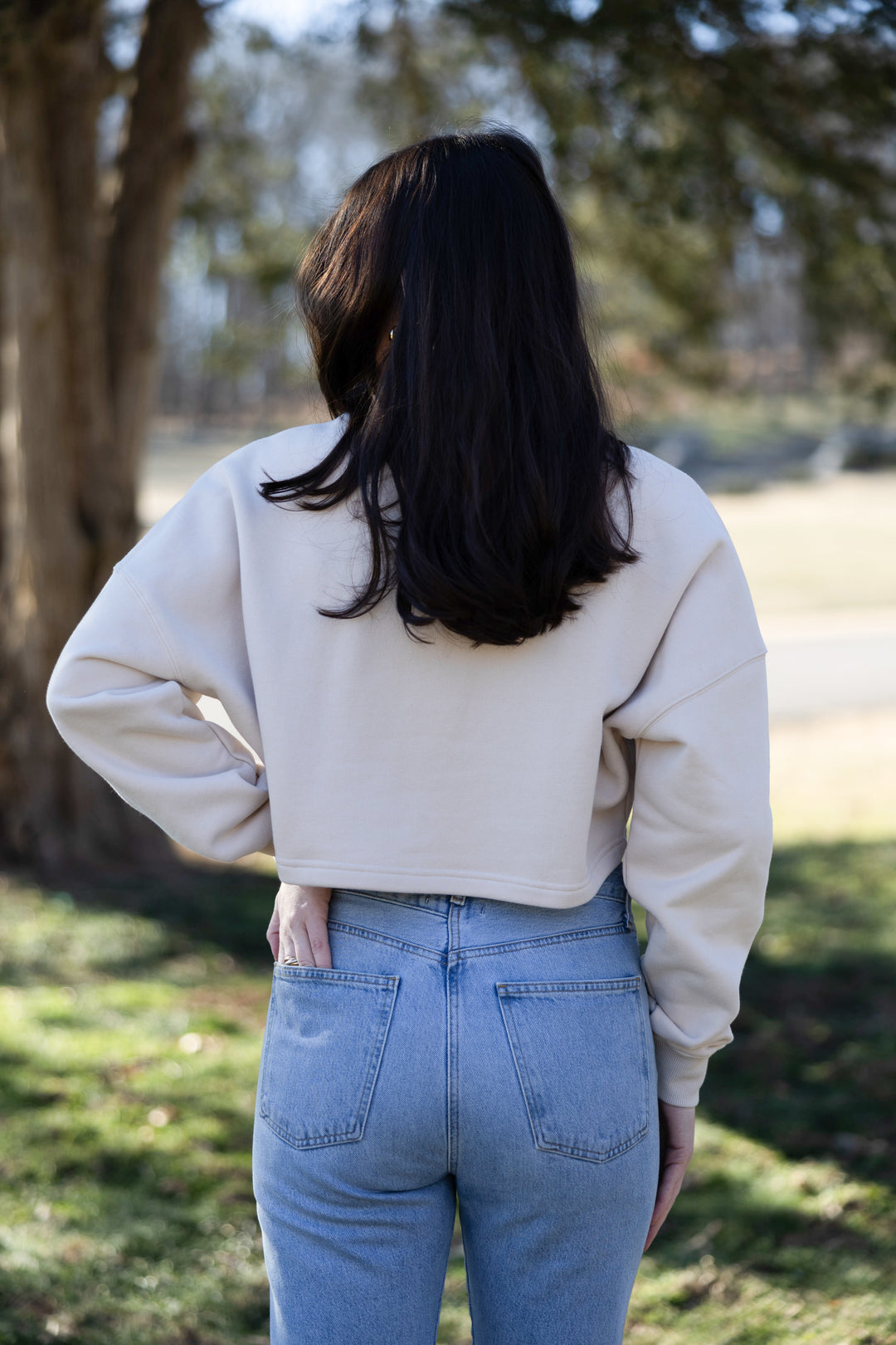 Remi Cropped Crewneck [Cream/Camo]