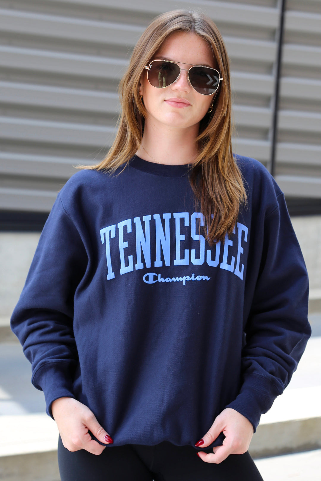 Arched Tennessee Reverse Weave Crew [Navy]