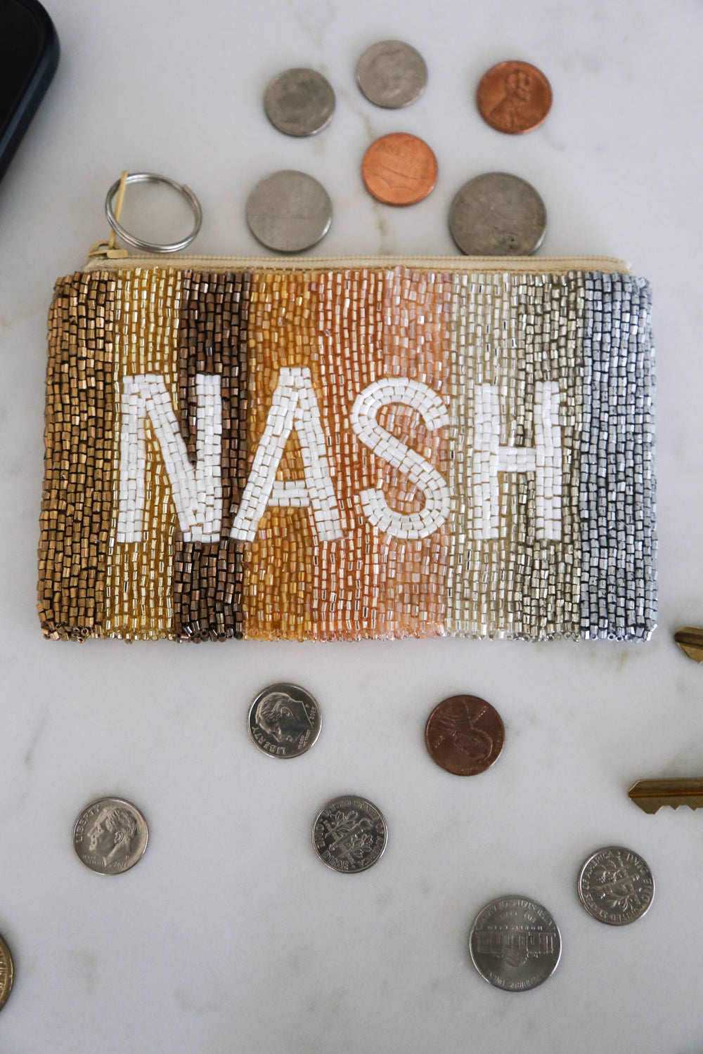 Beaded Coin Purse [NASH Gold Ombre]