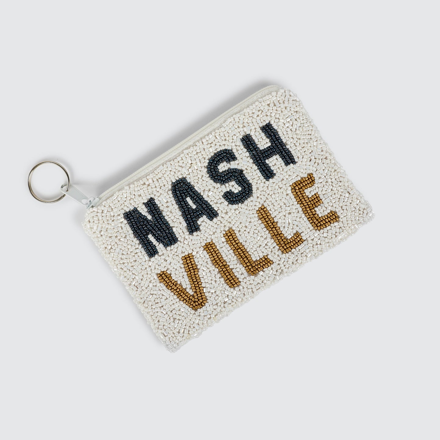 Beaded Coin Purse - Stacked Nashville  [Navy/Gold]