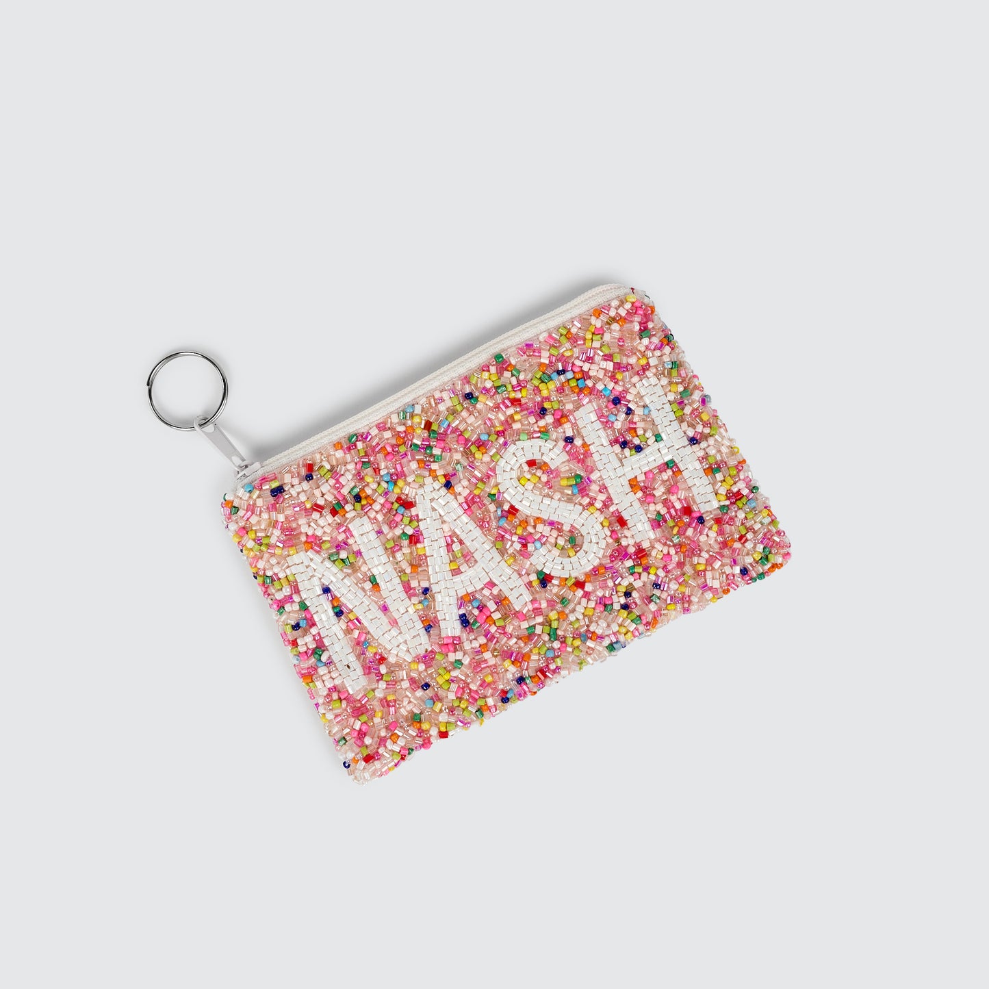 Beaded Coin Purse [White NASH Confetti]