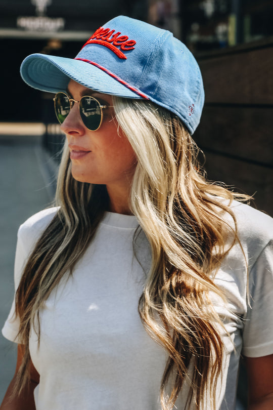 Tennessee Corduroy Rope Snapback [Light Blue/Red]