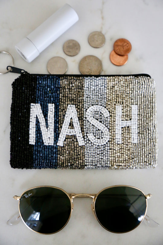 Beaded Coin Purse [NASH Black Ombre]