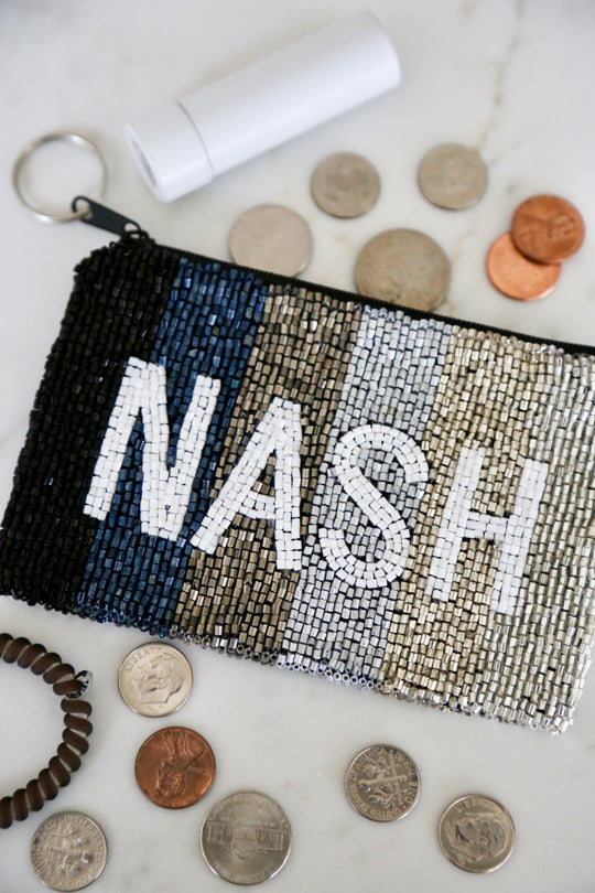 Beaded Coin Purse [NASH Black Ombre]