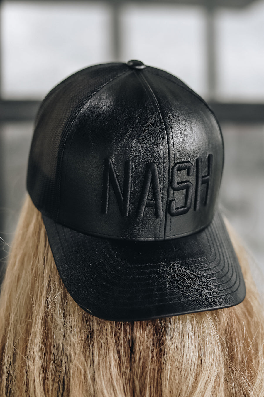 NASH Faux Leather Trucker [Blackout]