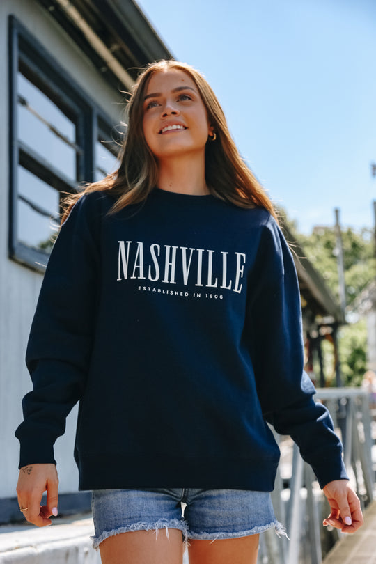 Nashville EST. Crewneck [Navy]