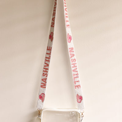 NASHVILLE Beaded Strap [White/Pink]