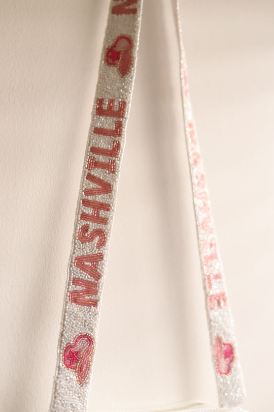 NASHVILLE Beaded Strap [White/Pink]