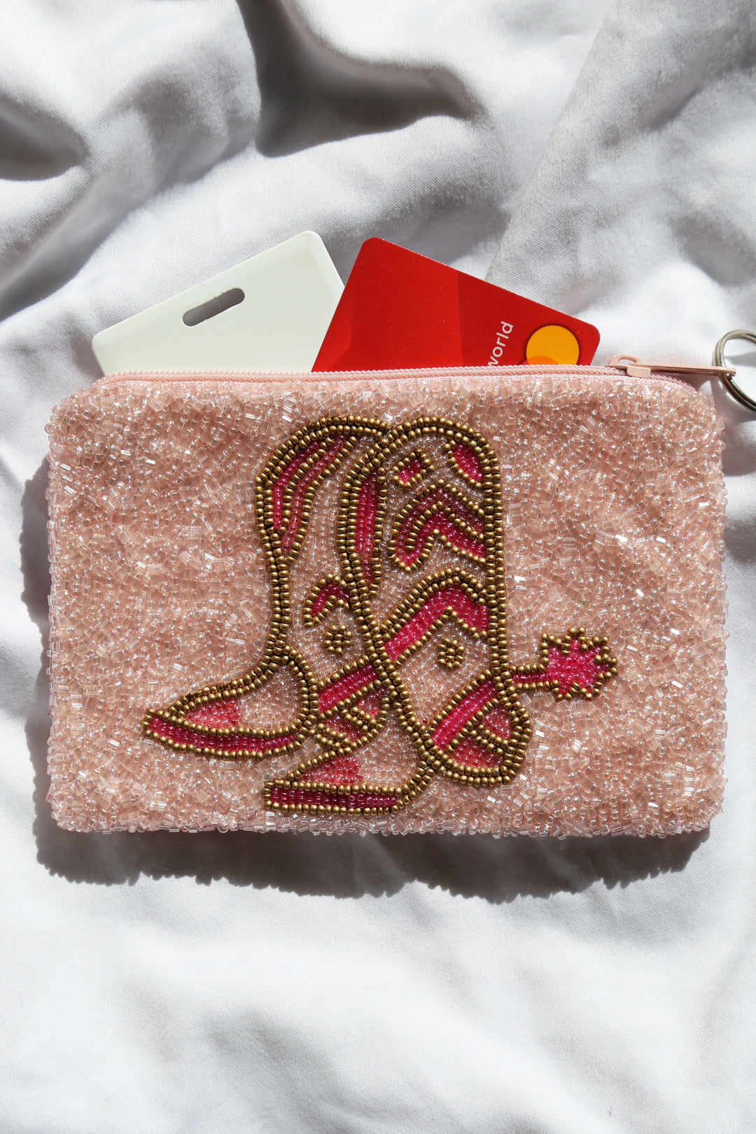 Beaded Coin Purse [Pink Boots]