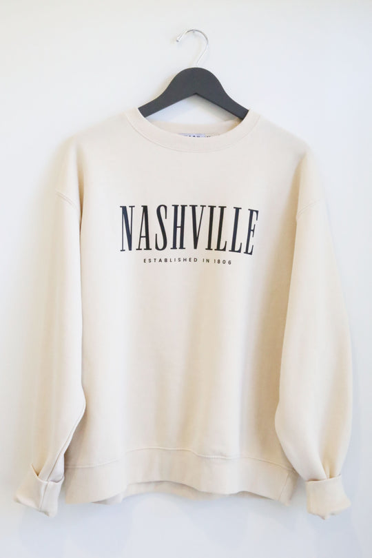 Nashville EST. Crewneck [Tapioca]