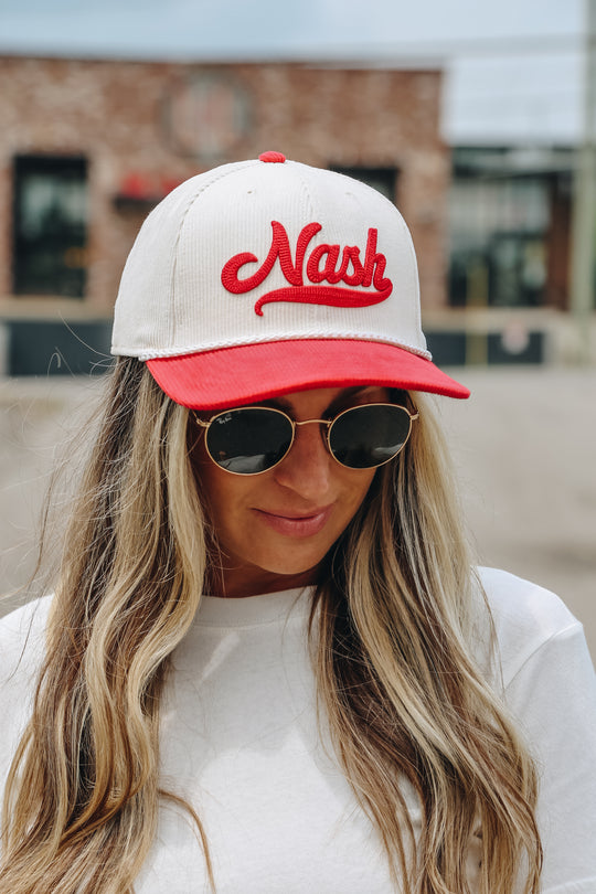 NASH Script Corduroy Cap [Cream/Red]