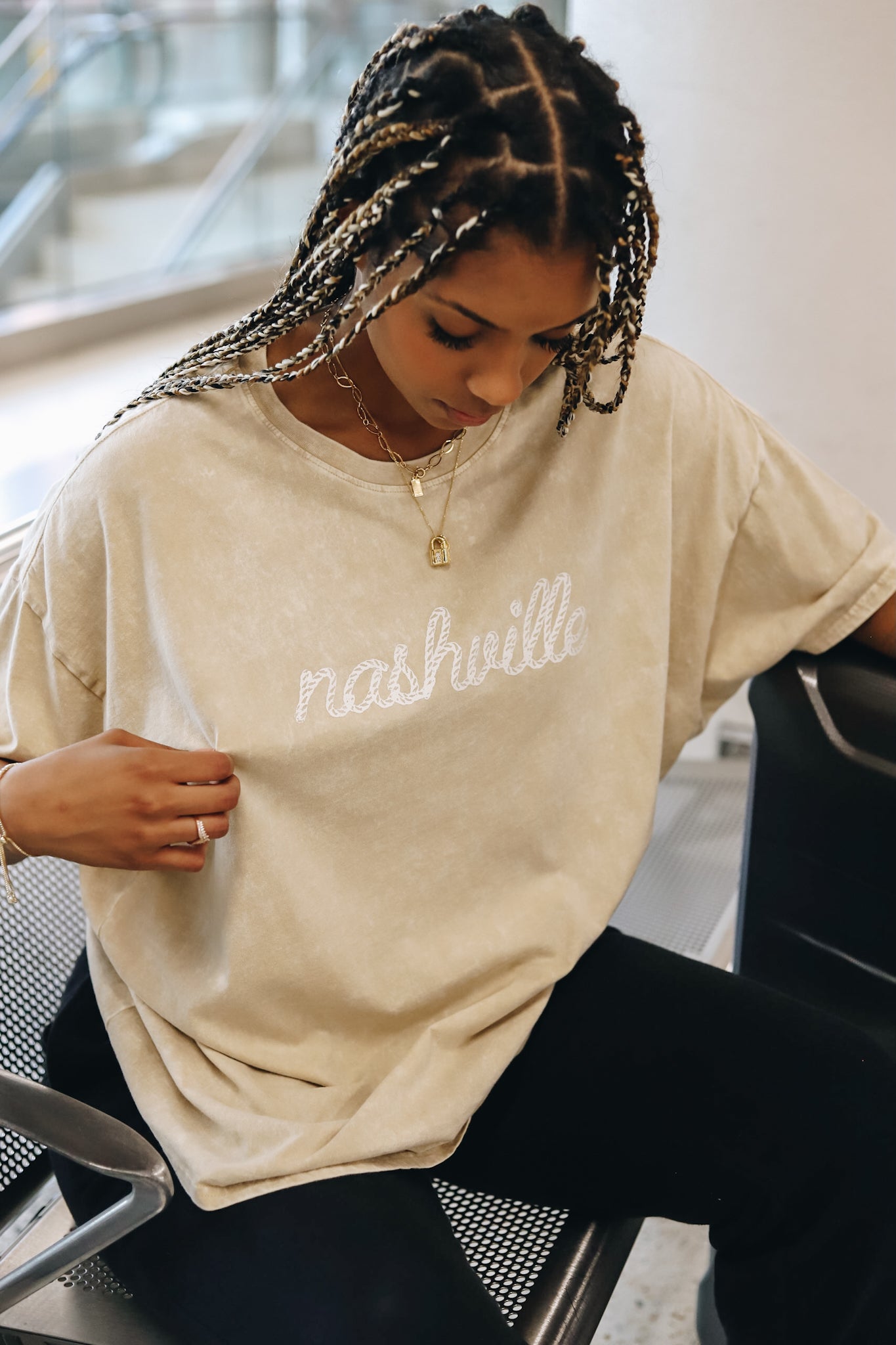 Kacey Oversize Tee [Latte]