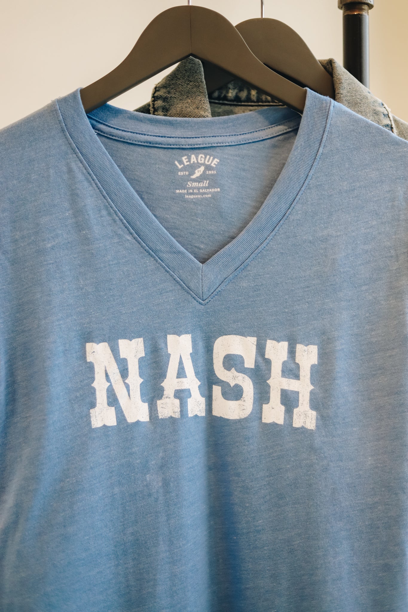 Heather V Neck Tee [Light Blue]