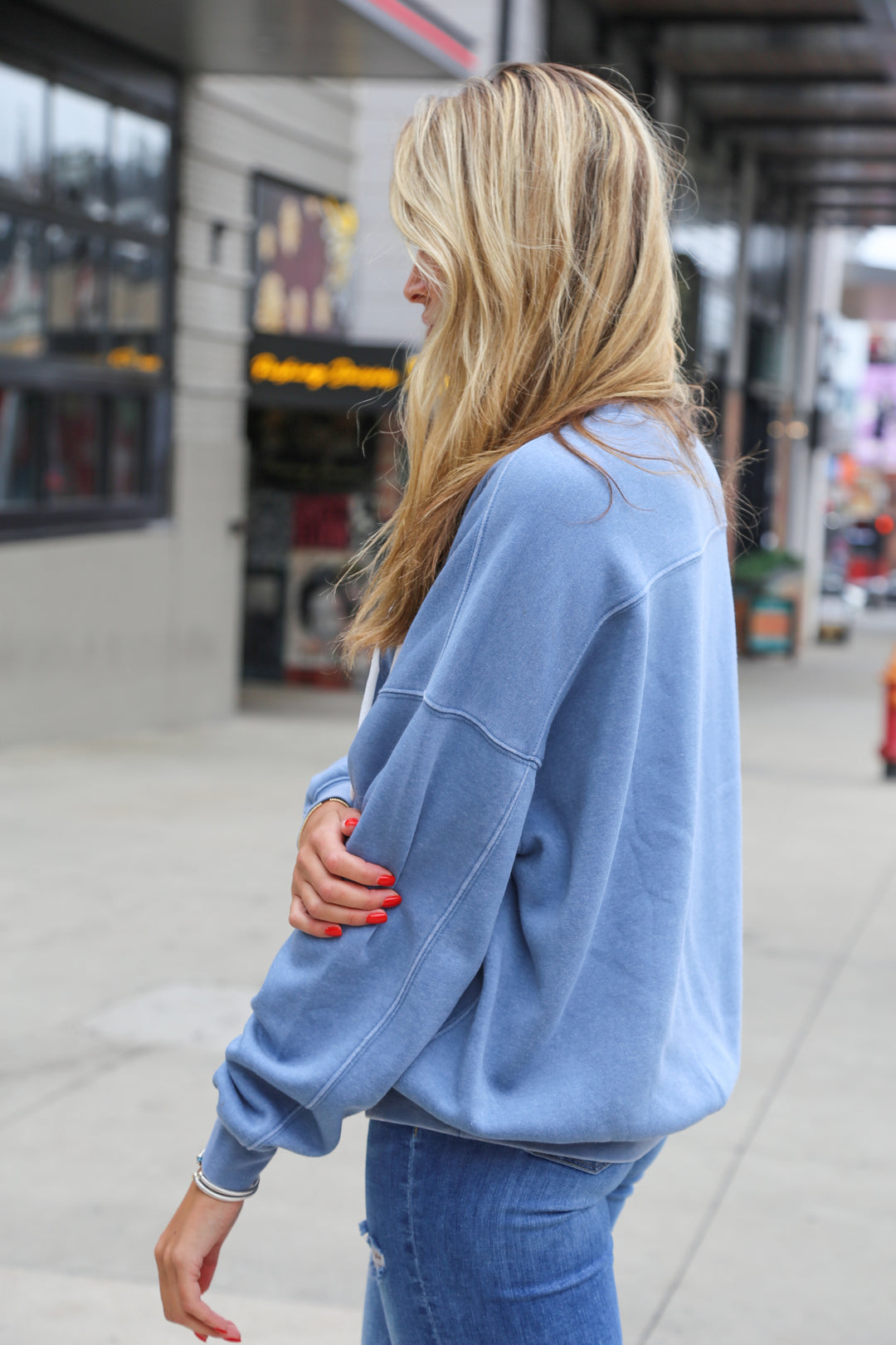 NASH Oversized Burnout Crewneck [Blue Gray]