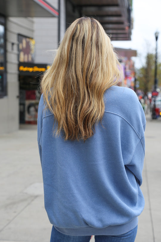 NASH Oversized Burnout Crewneck [Blue Gray]