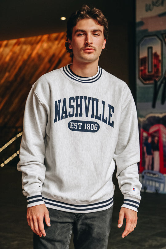 Nashville Classic Collegiate Crewneck [Gray/Navy]