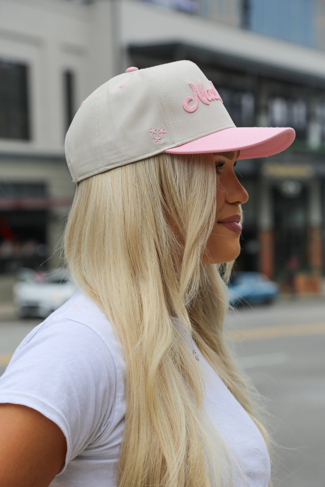 Nashville Chain Stitch Snapback [Pink/Natural]