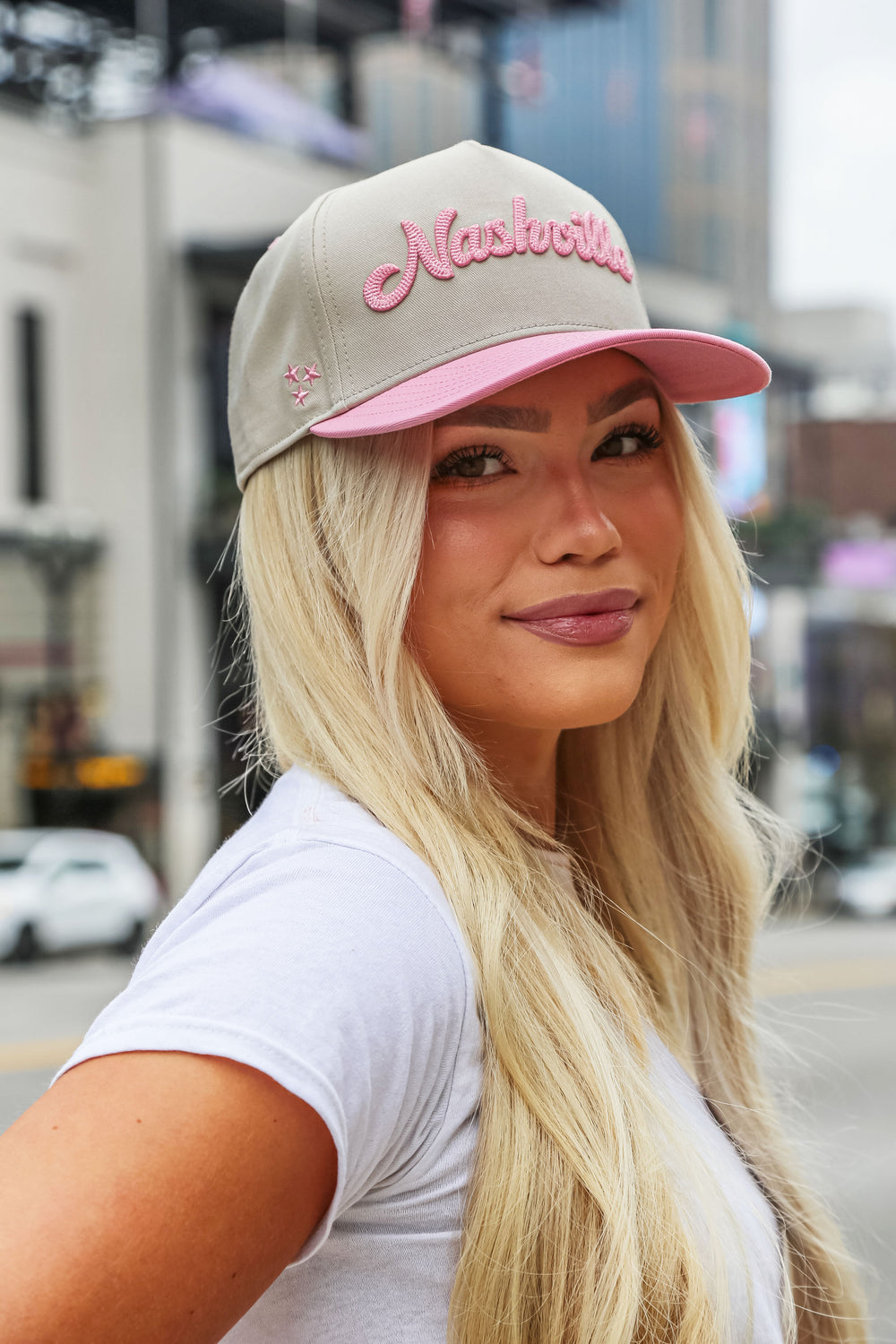 Nashville Chain Stitch Snapback [Pink/Natural]