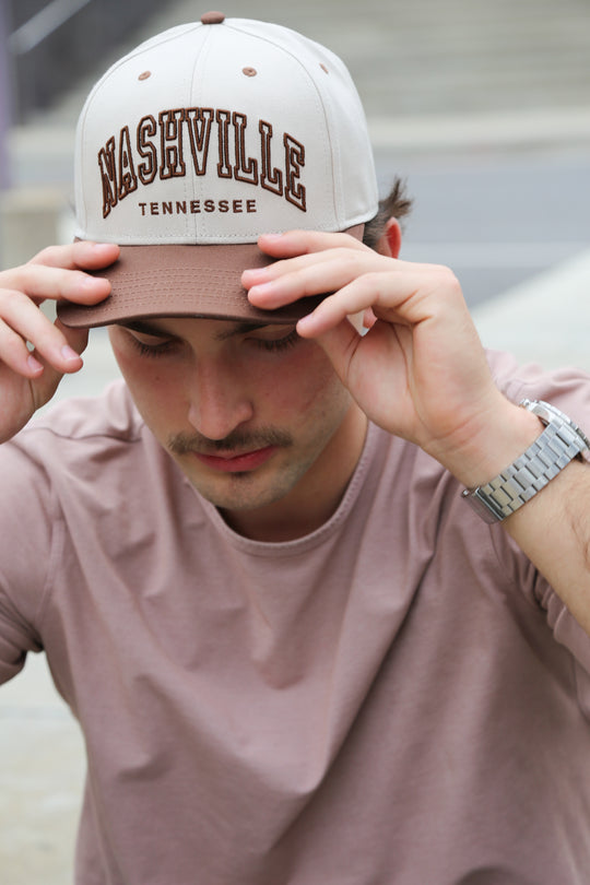 Nashville Two-Tone Collegiate Snapback [Brown/Cream]