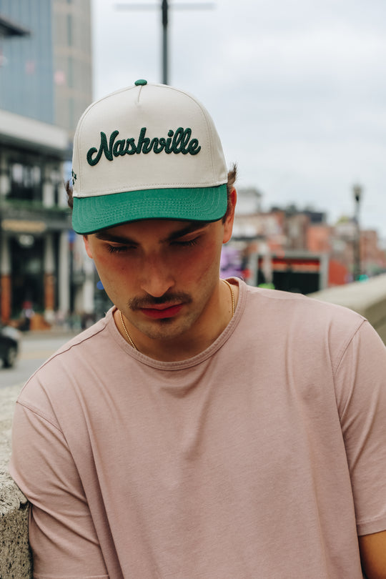 Nashville Chain Stitch Snapback [Green/Natural]