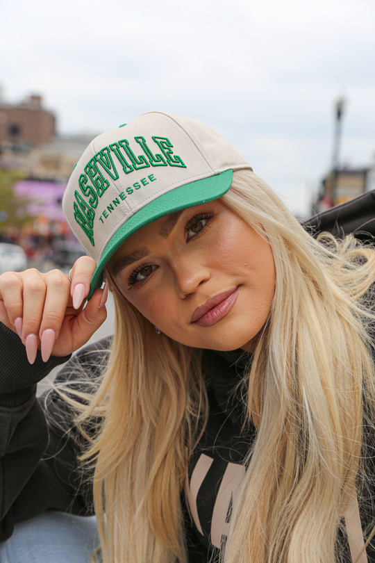 Nashville Two-Tone Collegiate Snapback [Green/Cream]