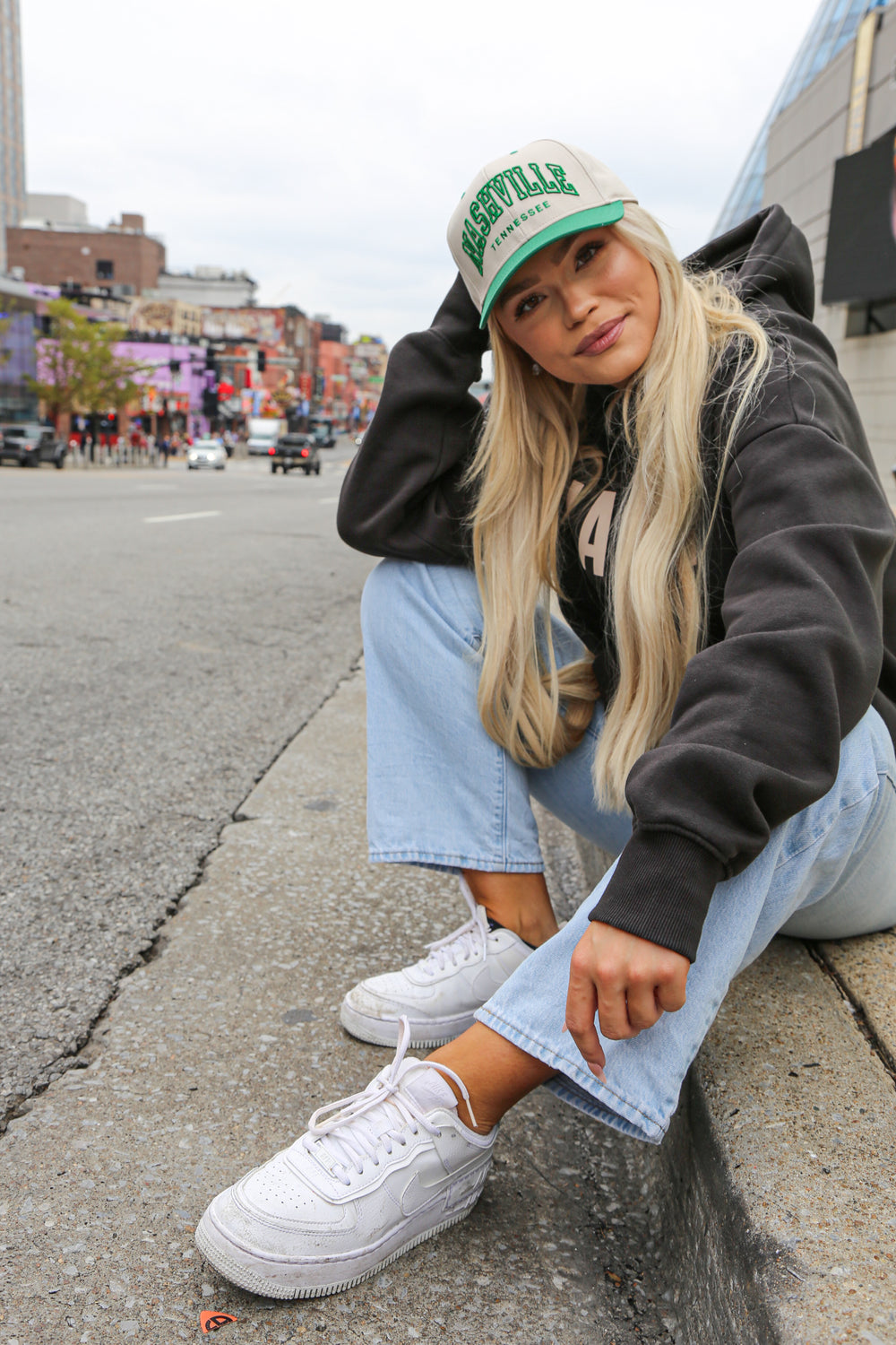 Nashville Two-Tone Collegiate Snapback [Green/Cream]