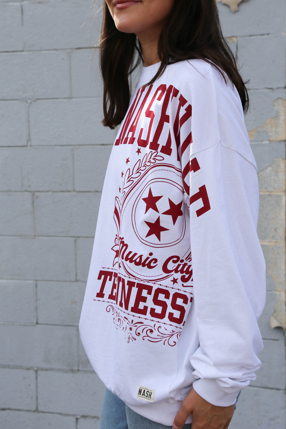 Nashville Onesize Crewneck [White/Red]