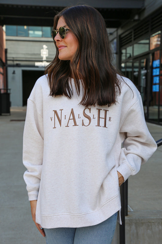 Nashville Side Split Crewneck [Oatmeal]