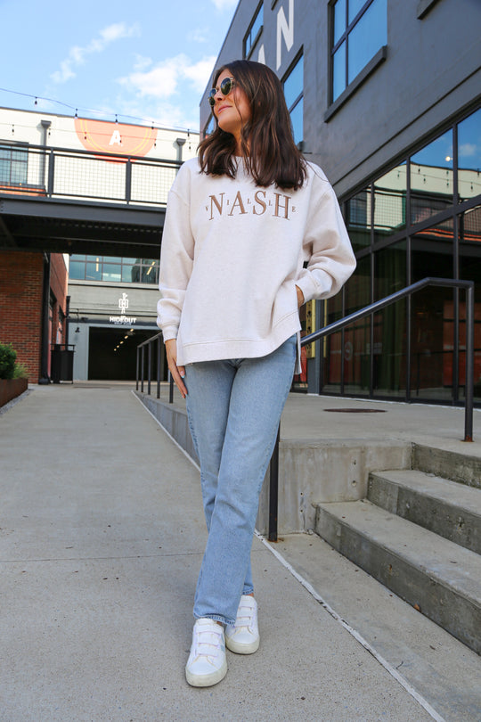 Nashville Side Split Crewneck [Oatmeal]