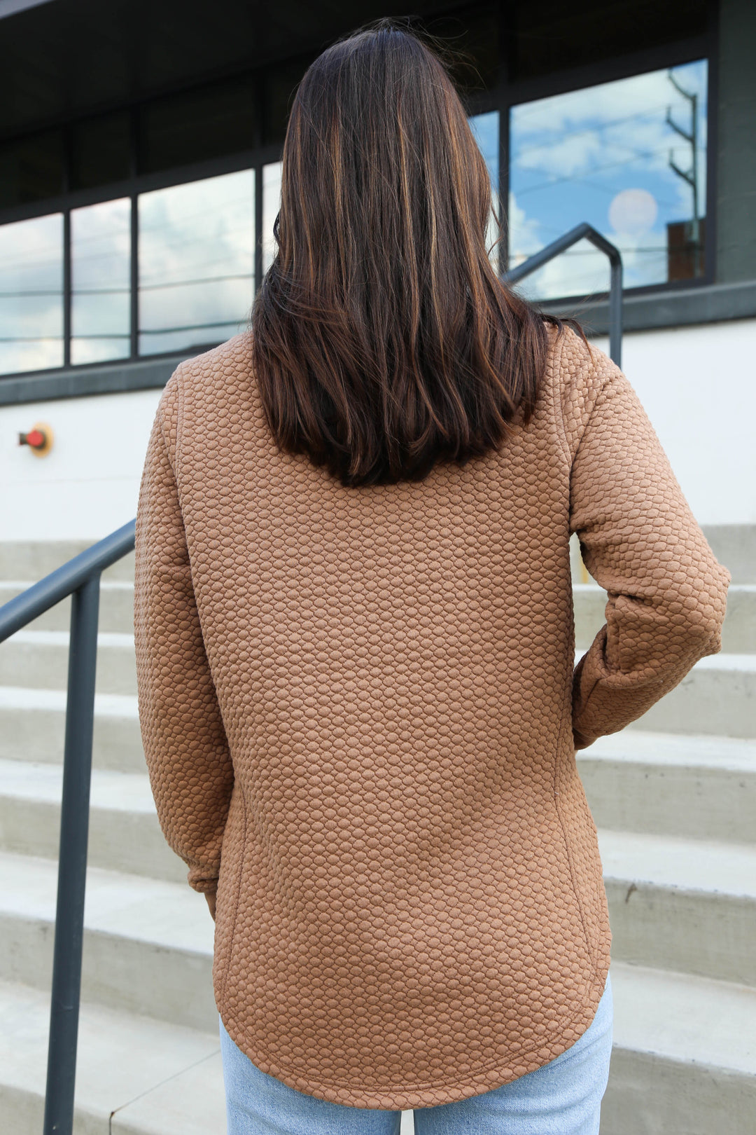 Nashville Cable Knit Crewneck [Acorn Brown]