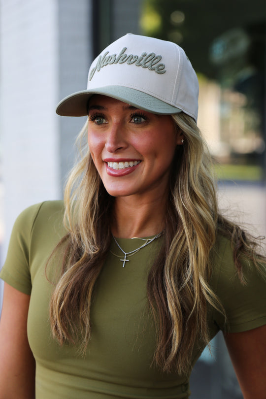 Nashville Chain Stitch Snapback [Sage/Natural]