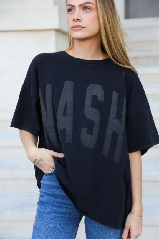 Kacey Oversize Tee [Black Tonal Nash]